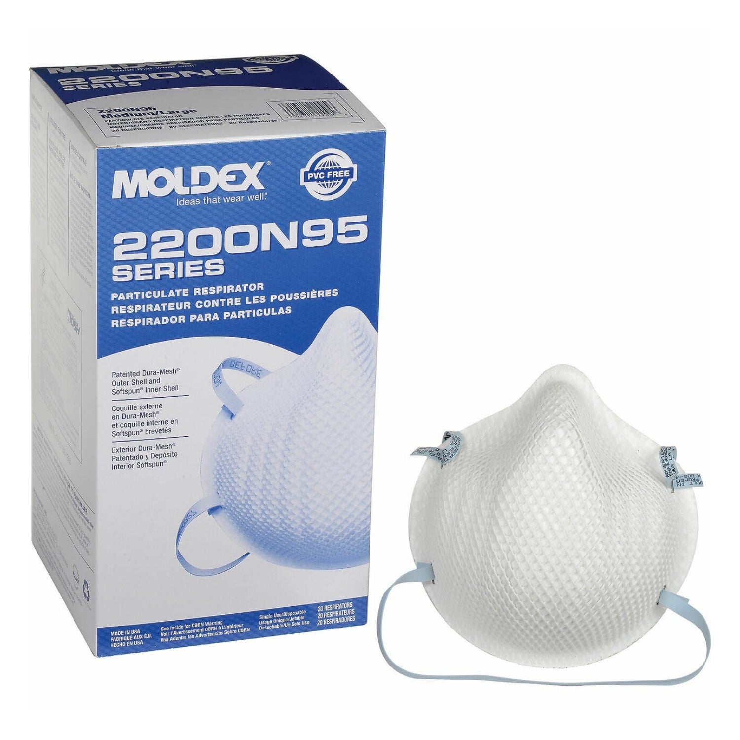 MOLDEX 2200N95 - Particulate Respirator - 20/BOX