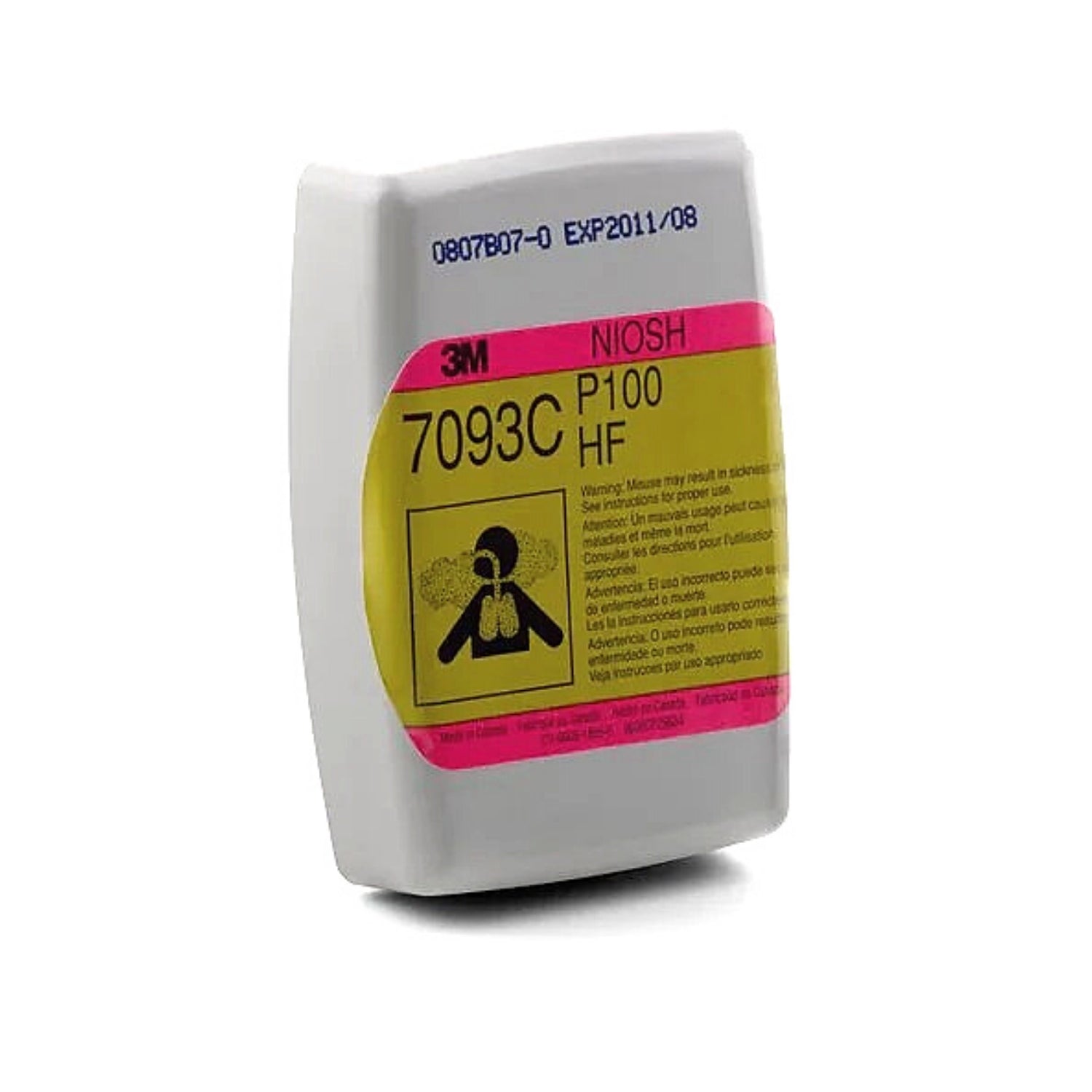 3M™ Hydrogen Fluoride Cartridge/Filter 7093C, P100, with Nuisance Level Organic Vapor and Acid Gas Relief