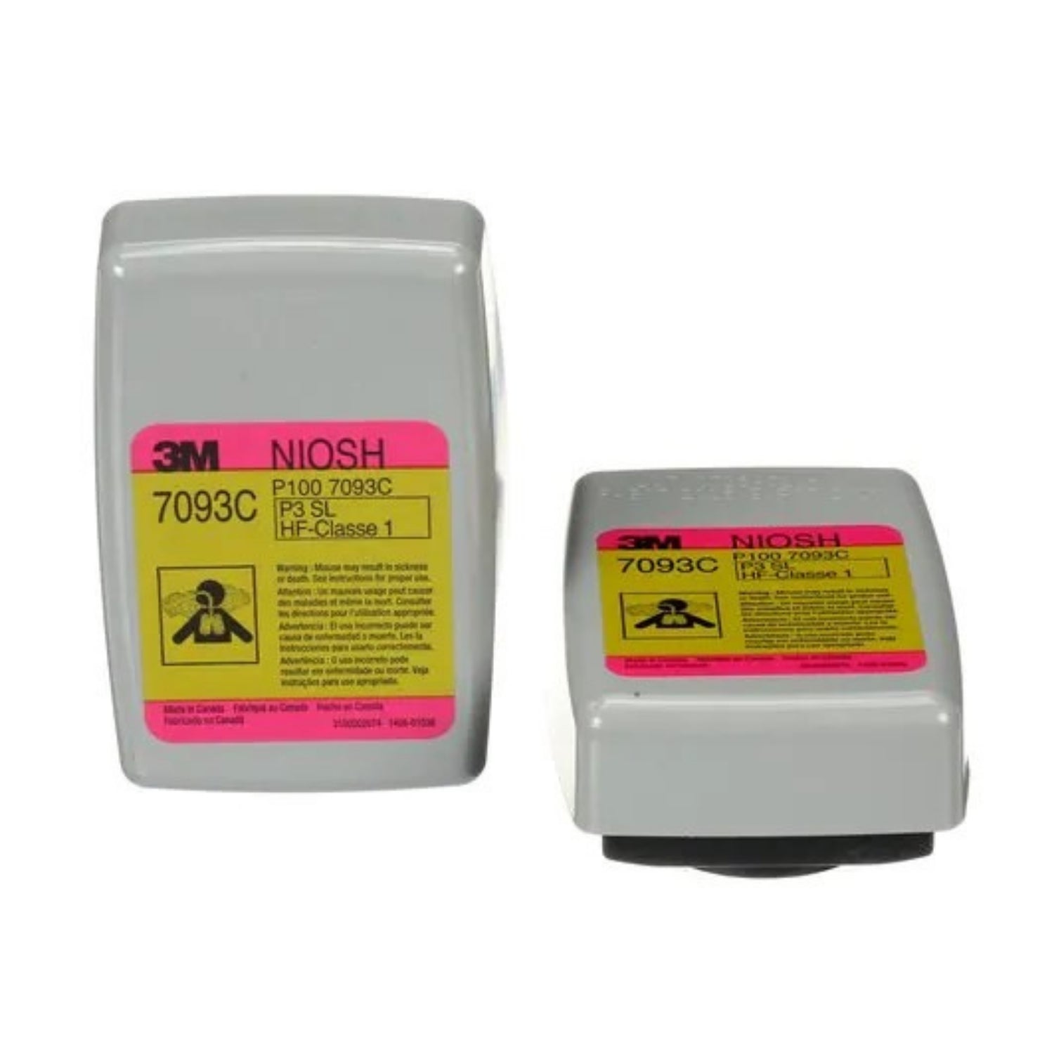 3M™ Hydrogen Fluoride Cartridge/Filter 7093CB, P100, with Nuisance Level Organic Vapor and Acid Gas Relief