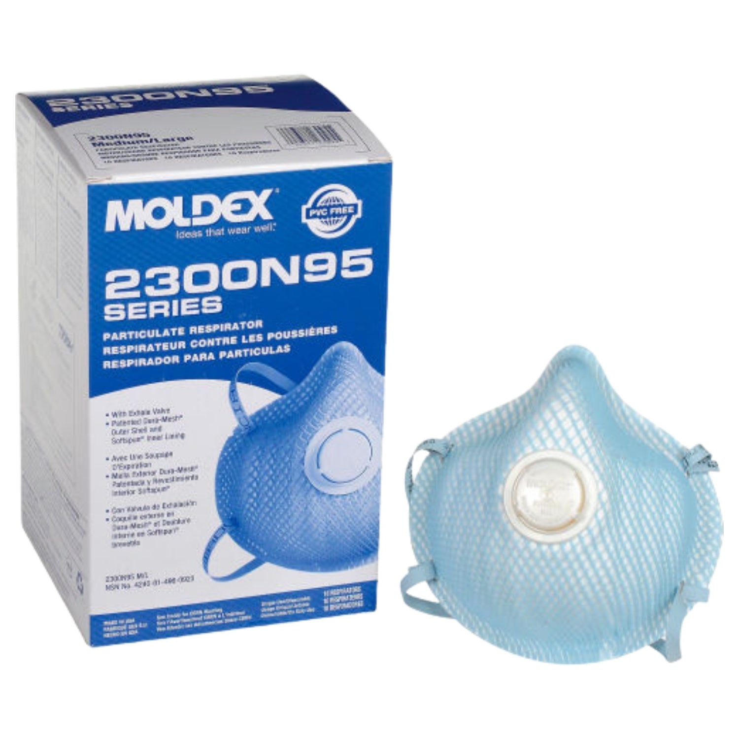 MOLDEX 2300N95 Series - Particulate Respirators With Exhale Valve - 10/BOX