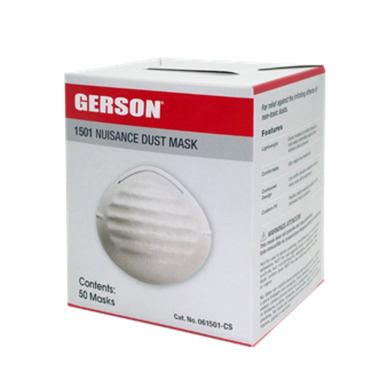 GERSON Nuisance Dust Masks, Mouth and Nose, Dust; Non-Toxic Particles, One Size