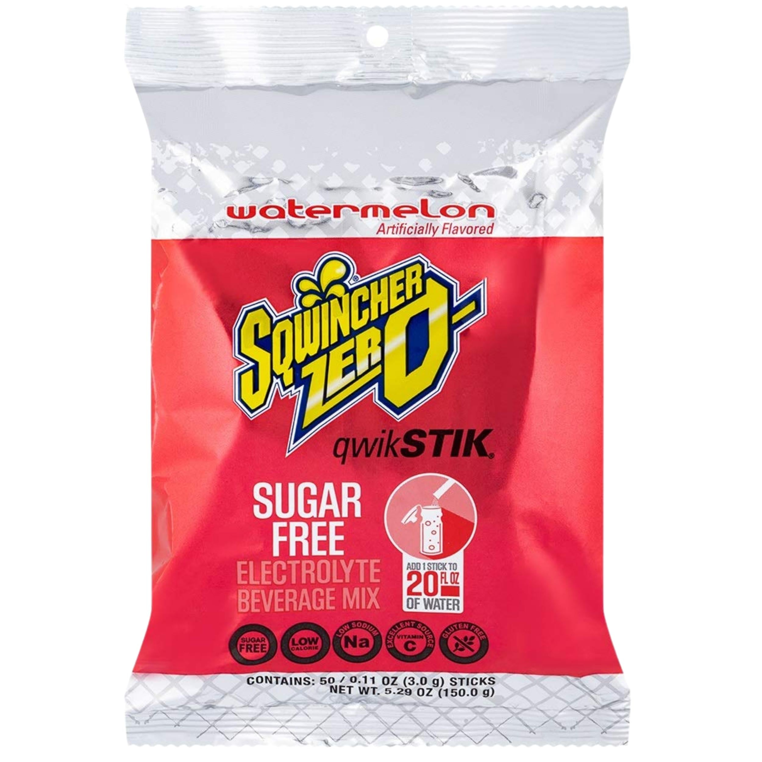 SQWINCHER- Qwik Stik ZERO Sugar-Free Instant Electrolyte Drink Mix, Single Serve Powder Pack